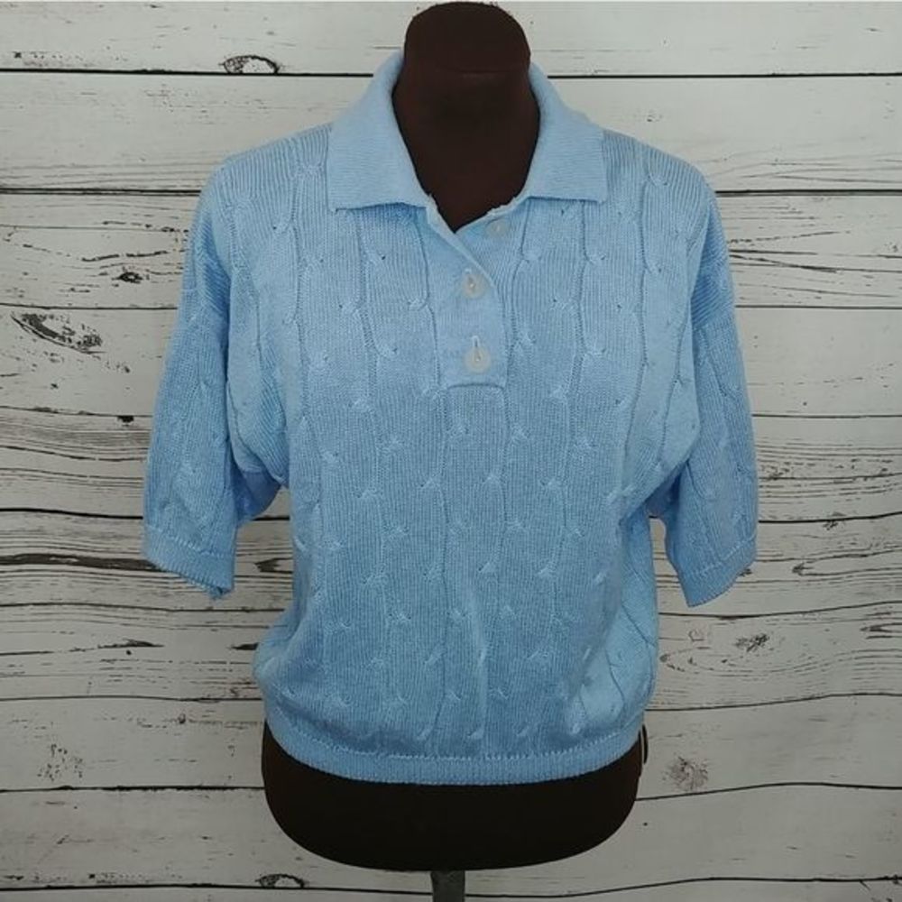 Diane Von Furstenberg Blue Short Sleeve Sweater‎